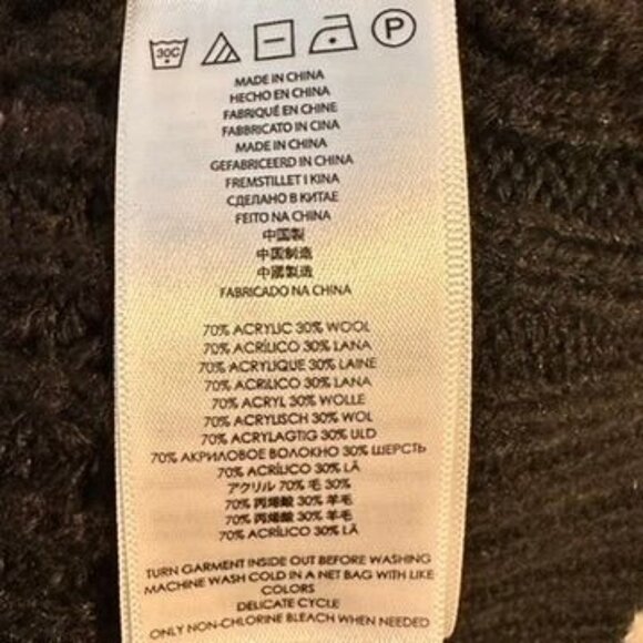 Michael Kors Wool Blend Black Chunky Cardigan Womens XL Gold Dressy Art Deco - Picture 11 of 12